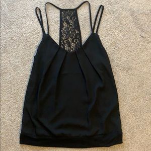 Gorgeous Express Black Tank Top with Lace
